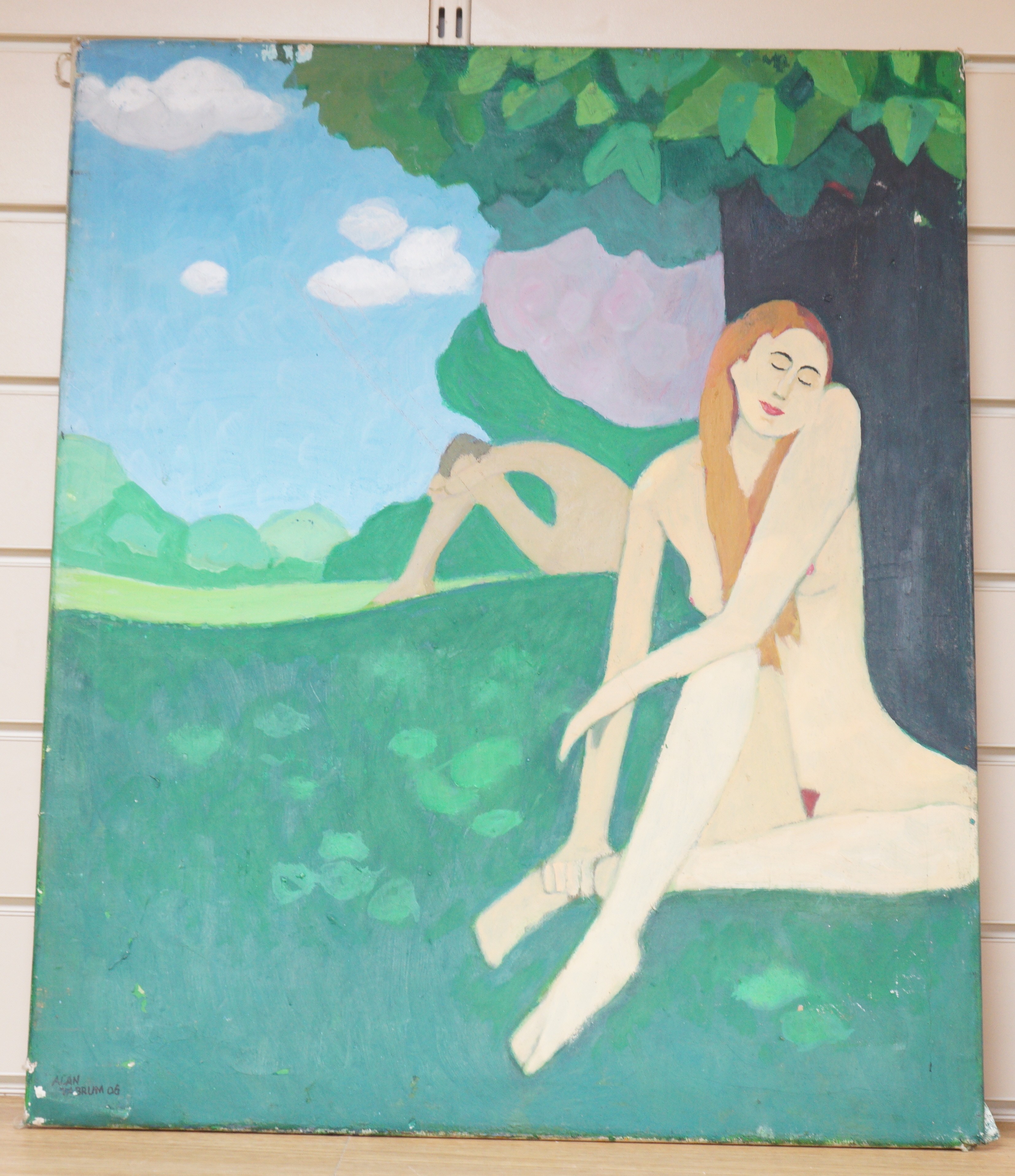 Alan Tabrum (d.2009), oil on canvas, 'Love and Remorse', signed and dated '06, 61 x 51cm, unframed